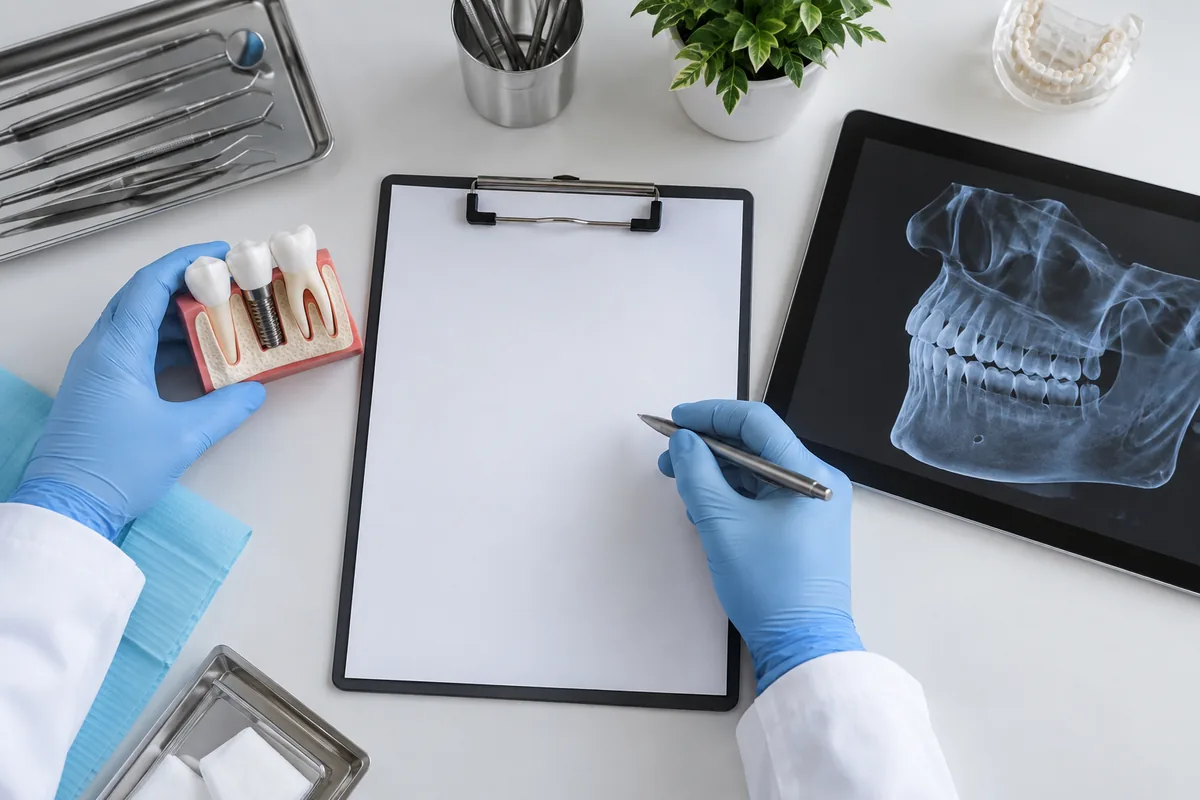 Diş hekimi tarafından klinikte yapılan ağız ve tedavi planı değerlendirmesi